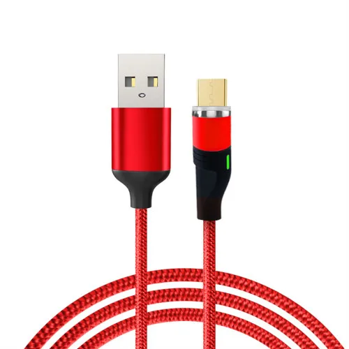 Магнитный USB кабель VOXLINK 1 м светодиодный для iPhone Xs 6 и USB TypeC кабель и Micro USB нейлоновая оплетка для samsung Xiaomi huawei LG USB C - Цвет: Red for Micro