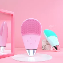 Лучший! Мини Очиститель Лица Силиконовый Глубокий Пор Очистка Лица Щетка Sonic Вибрационная Очистка Электрич