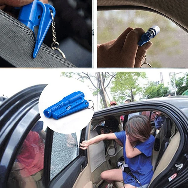 3 in 1 Emergency Mini Safety Car Emergency Hammer Bus Escape Tool Key Chain Rescue Glass Breaker 75 * 35mm