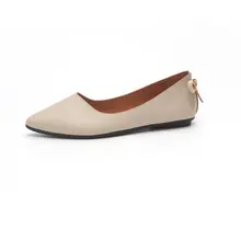 Новое поступление весна-осень г. Для женщин на плоской подошве с острым носком обувь высокого качества мягкая обувь на плоской подошве кожа внутренняя лодка обуви плюс 40