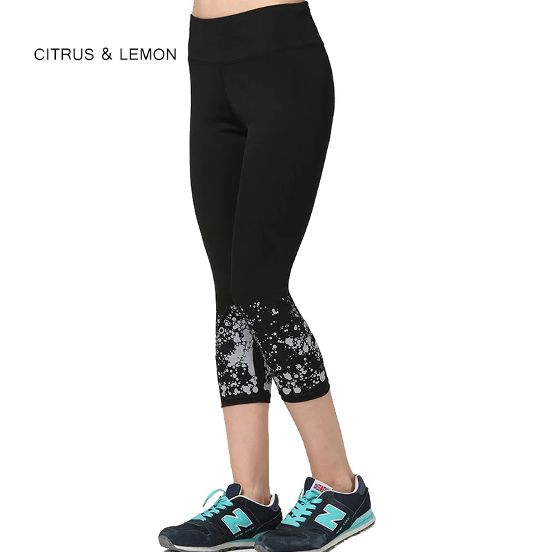 CITRUS&LEMON Sport Leggings For Ladies Yoga Pants Quick Dry Reflective
