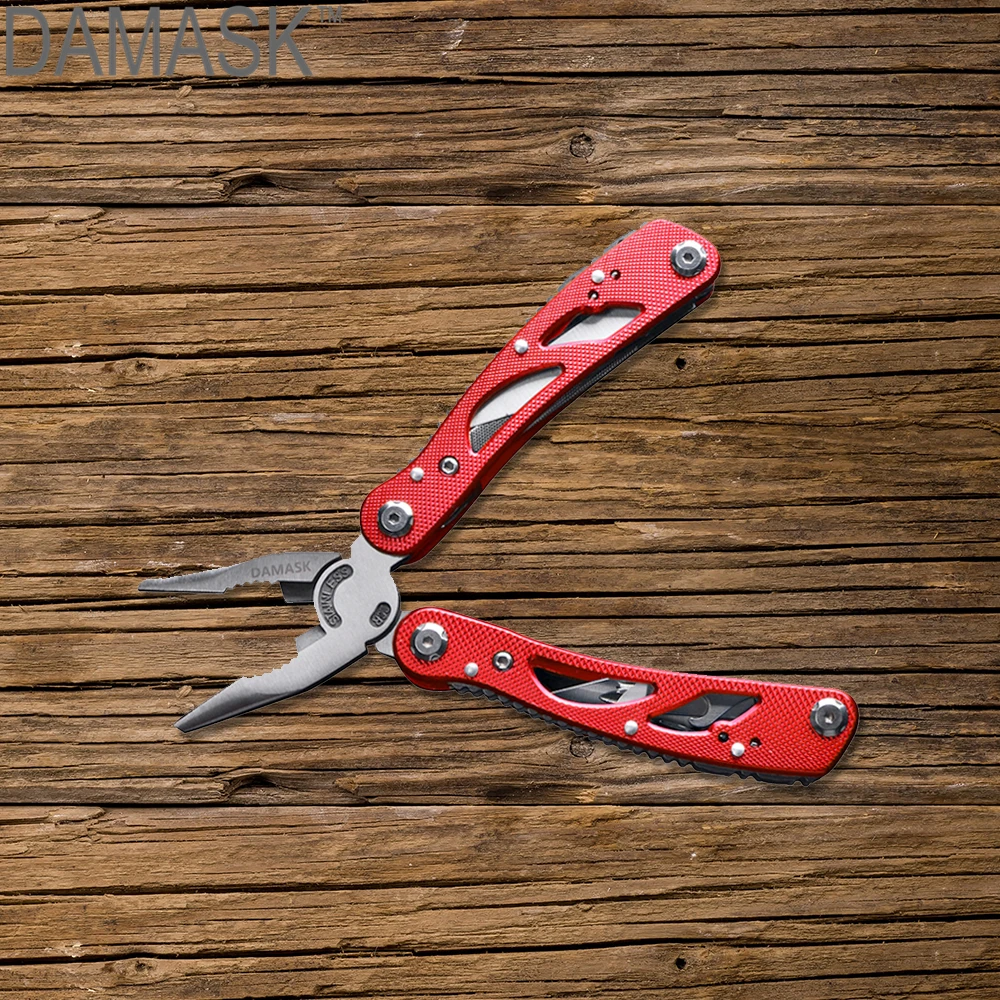 

Damask Outdoor Screwdriver Tools & Household Folding Pliers EDC Pocket Multi Functional Pliers with Knife & Screwdriver Bits