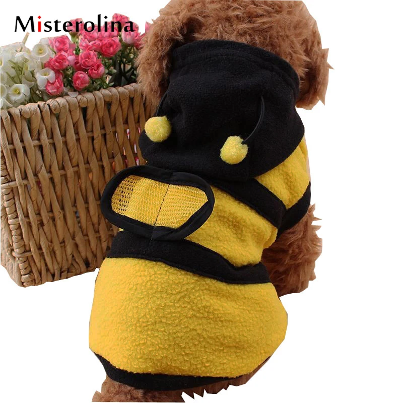 Misterolina, хлопковые толстовки, одежда для собак, дизайн, для питомцев, повседневное милое теплое пальто с Пчелой, одежда для собак,, хит