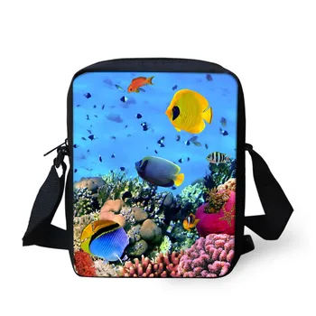 

3D Tropical Fish Print Women Mini Messenger Bags Casual Small Crossbody Bag for Ladies Cross Body Bag Mochila Infant Sumka