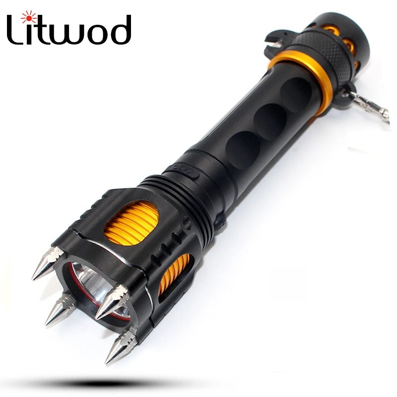 Z20007 Litwod Мощность банк Функция светодиодный яркий фонарь T6 атаковать звуковой