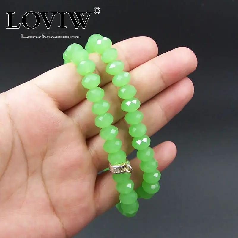 Green Stone Beads Chain Crystal Bevelled Bead Necklace with 925 Sterling Silver Charm Carrier Thomas Jewelry Choker for Women Fine Jewelry