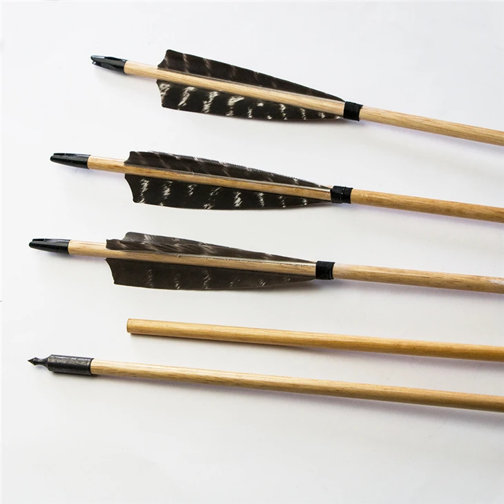 12 pcs Colorful fletching white wood shaft shield feathers outsert nock