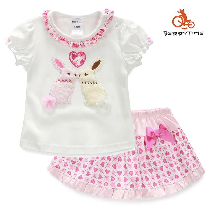 Summer Baby Girl Infant Clothing Set Newborn Bebes Clothes Short Sleeve