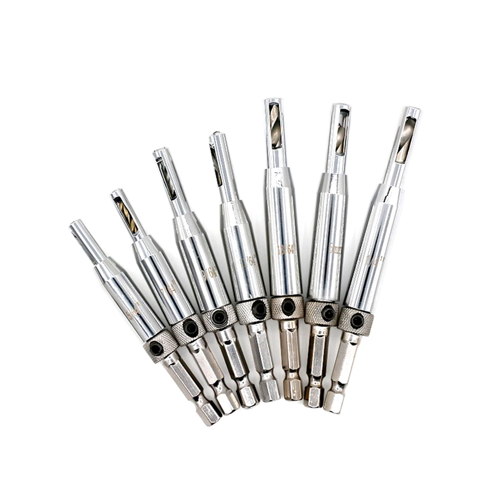 

7Pcs/set HSS Hinge Hole Opener Carpenter Puncher Dilating Six Angle Hexagonal Drill Bit Positioning Shaped Drill