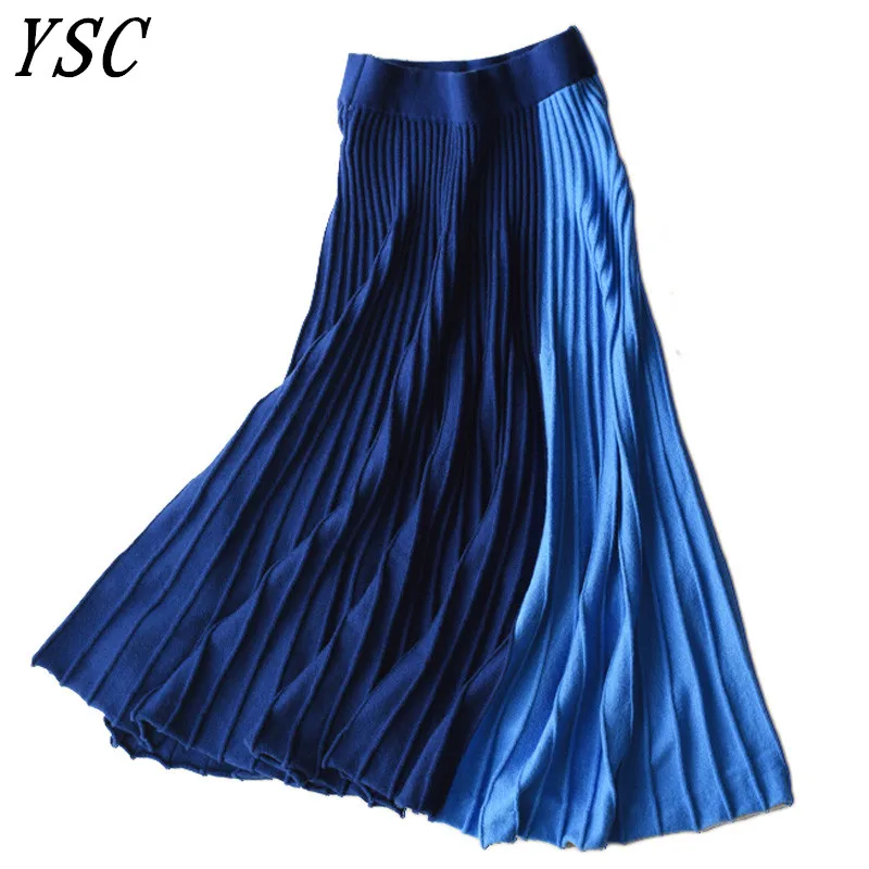 

YUNSHUCLOSET 2018 Spring Sales Europe Urban Female Fashion Trends Cashmere Wool skirt High Quality Simple Style