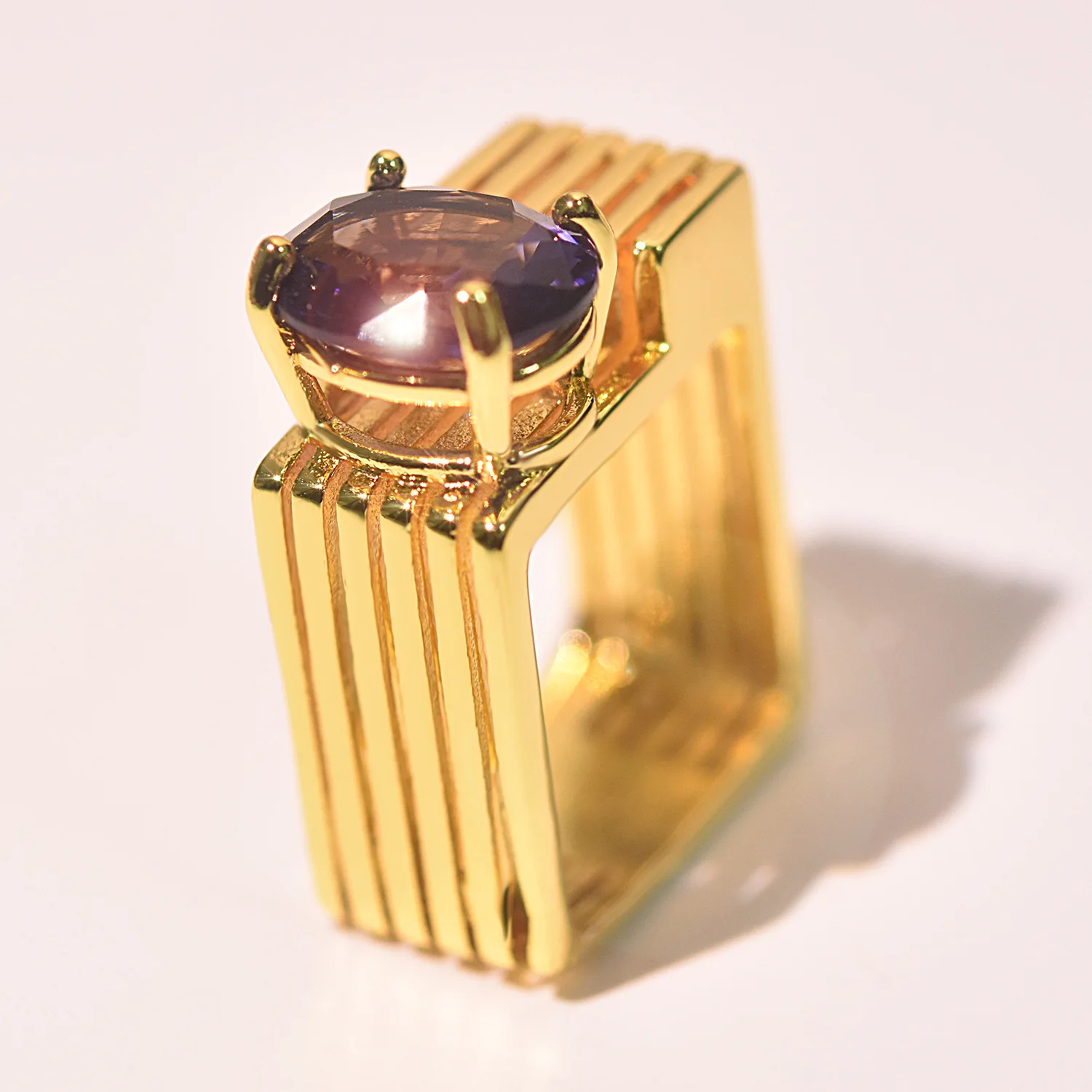 Винтажное женское обещание на помолвку кольца для женщин лиловые кристаллы циркония кольца из желтого золота уникальный стиль Свадебные украшения
