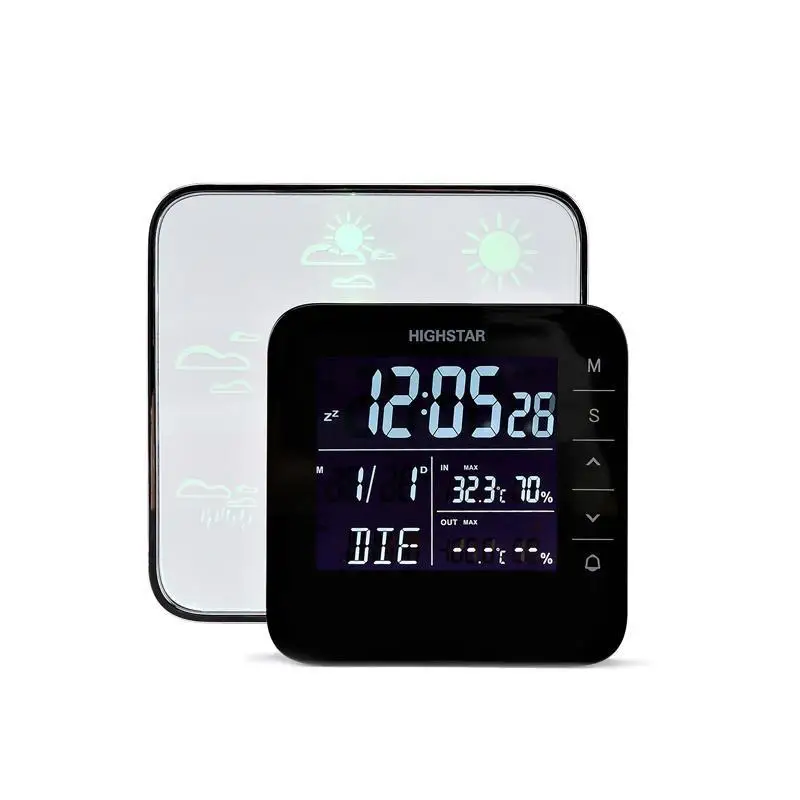 

Wireless Weather Forecast Station Indoor Temperature Humidity Meter Tester Thermometer Hygrometer Date Time Alarm Clock