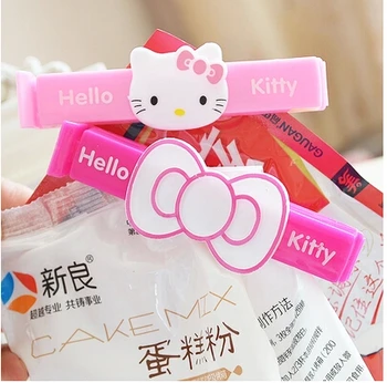 

5 Packs 10 Pcs Novelty Households Bowknot Snacks Plastic Bag Clip 3 Colors Option
