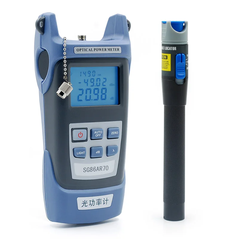 

Free Shipping High Precision -70~+10dBm Handheld Fiber Optical Power Meter + Visual Fault Locator 10mw 10KM