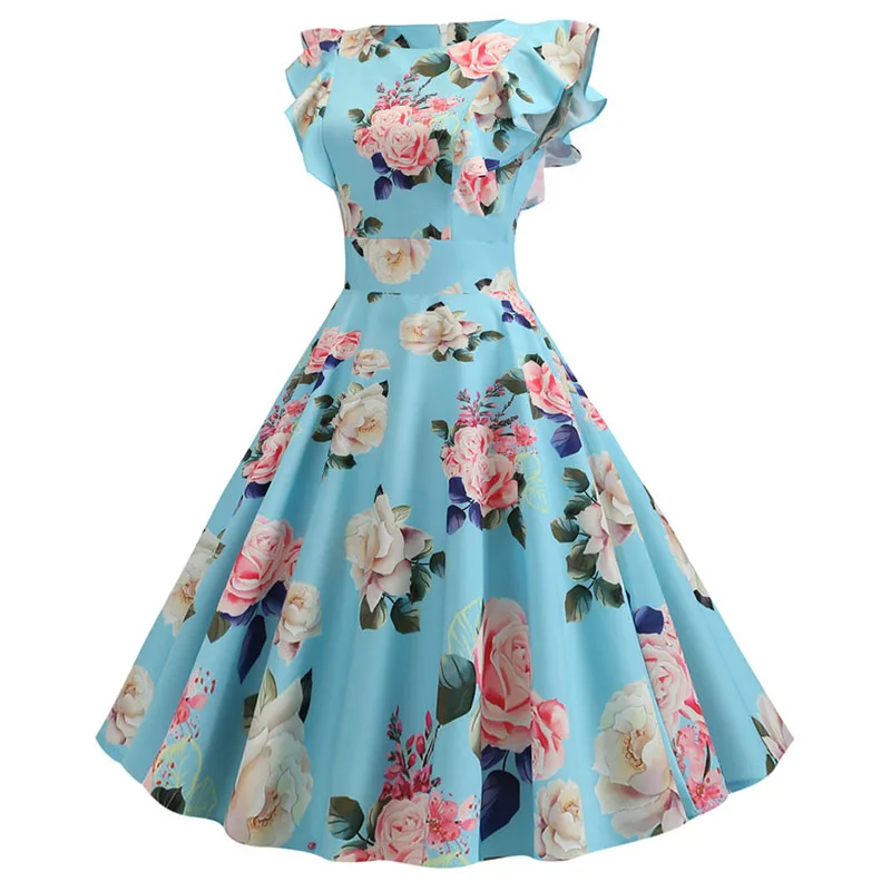Женское летнее платье в стиле ретро 50s 60s Robe Femme Rockabilly Pinup вечерние платья размера