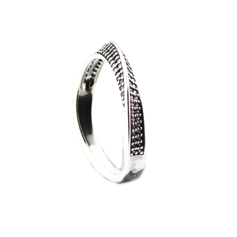 Pandulaso Elegant Waves Rings Fashion 2018 New Spring Silver Rings for Women & Men Clear CZ Wedding Rings Silver 925 Jewelry
