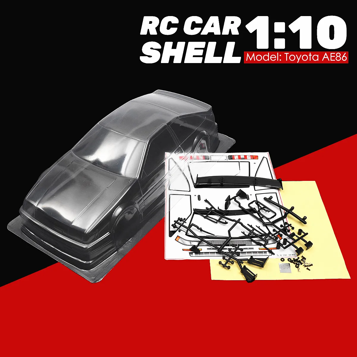 

2018 4 in 1 Newest PVC 1/10 rc car shell body for 1:10 Racing car width:200mm
