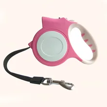 Haute Qualité Automatique Rétractable Chien En Laisse LED Lumière lampe de Poche avec Sangle Pour Animaux De Compagnie accessoire 4.5 m Rose Jaune