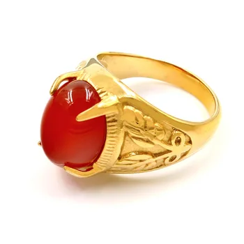 

Retro Men Explosion Red Titanium Steel Ring Free Shipping