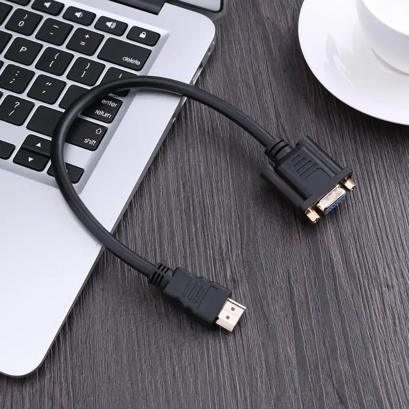30 см адаптер штыревой HDMI на VGA D SUB 15 полый штифт видео конвертер кабель провод