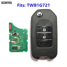 QCONTROL 2 кнопки дистанционного ключа автомобиля TWB1G721 для Honda Civic Accord City Fit Jazz XR-V Vezel HR-V FRV 433 МГц с ID47