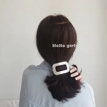 

New Fashion Women Girls Metal Geometric Square Hair Clips Natural Stone Hairpins Barrettes Wedding Hair Clip Accessories