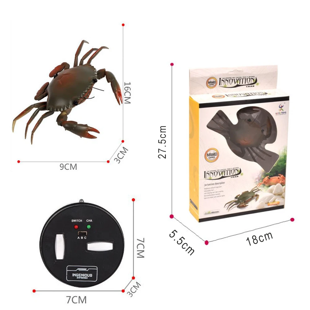 Электрический пульт дистанционного Краб инфракрасный с изображением рептилий модель ребенка имитационная модель Электрический Наука для