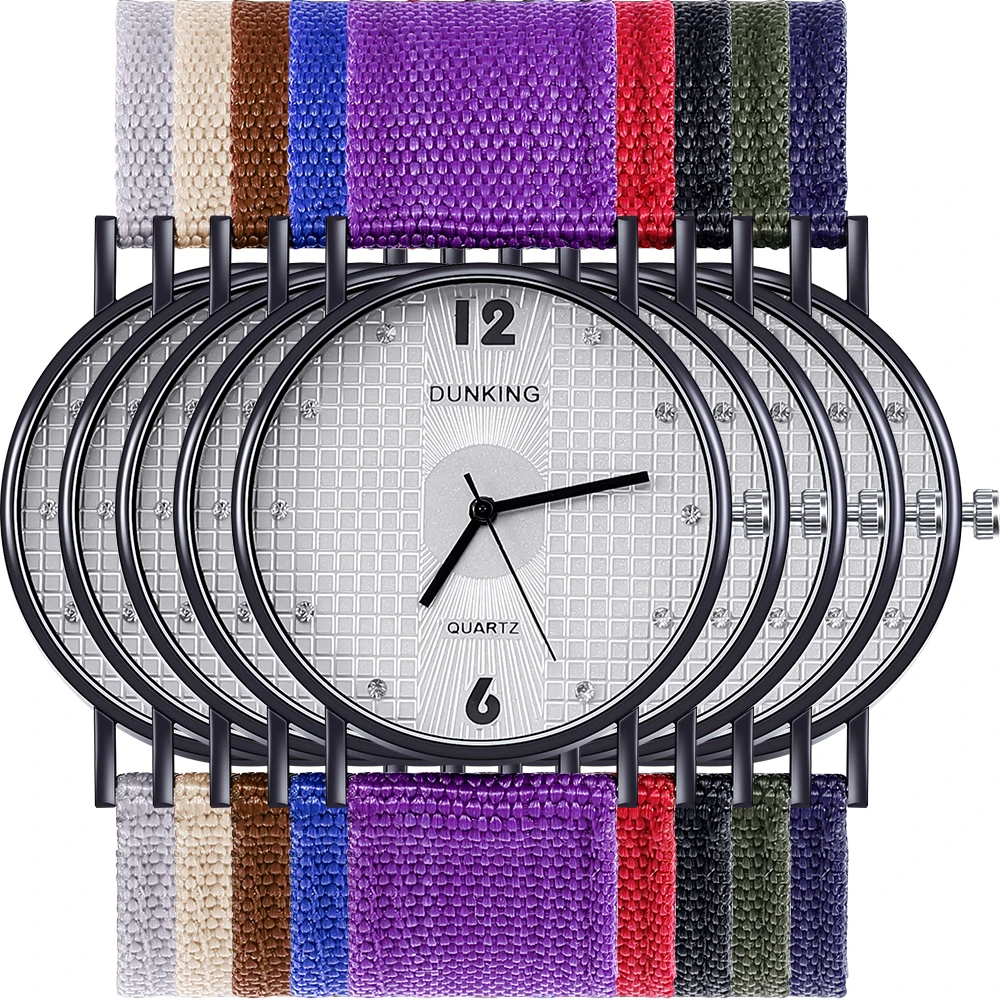 Лидер продаж новый дизайн часы Diamond нержавеющая сталь Аналоговые Кварцевые нейлон ремень наручные для женщин Повседневное montre femme