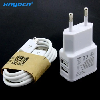 

Original 2A White Dual 5V USB US EU Plug Wall Charger +micro USB Cable for Samsung Galaxy S6 S3 I9300 Note3 Note4 Mobile Phone