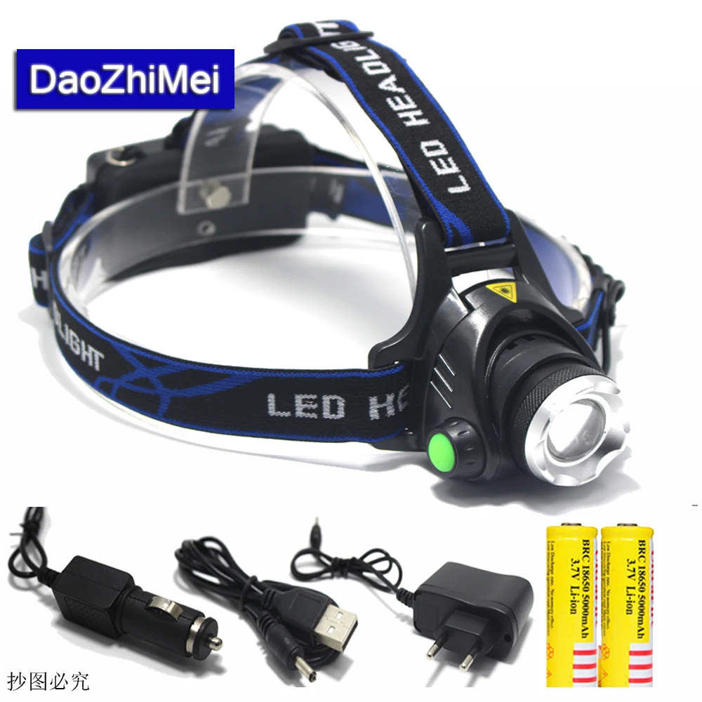 5000 lumens led headlamp cree xml t6 xm l2 Headlights Lantern 4 mode waterproof torch head