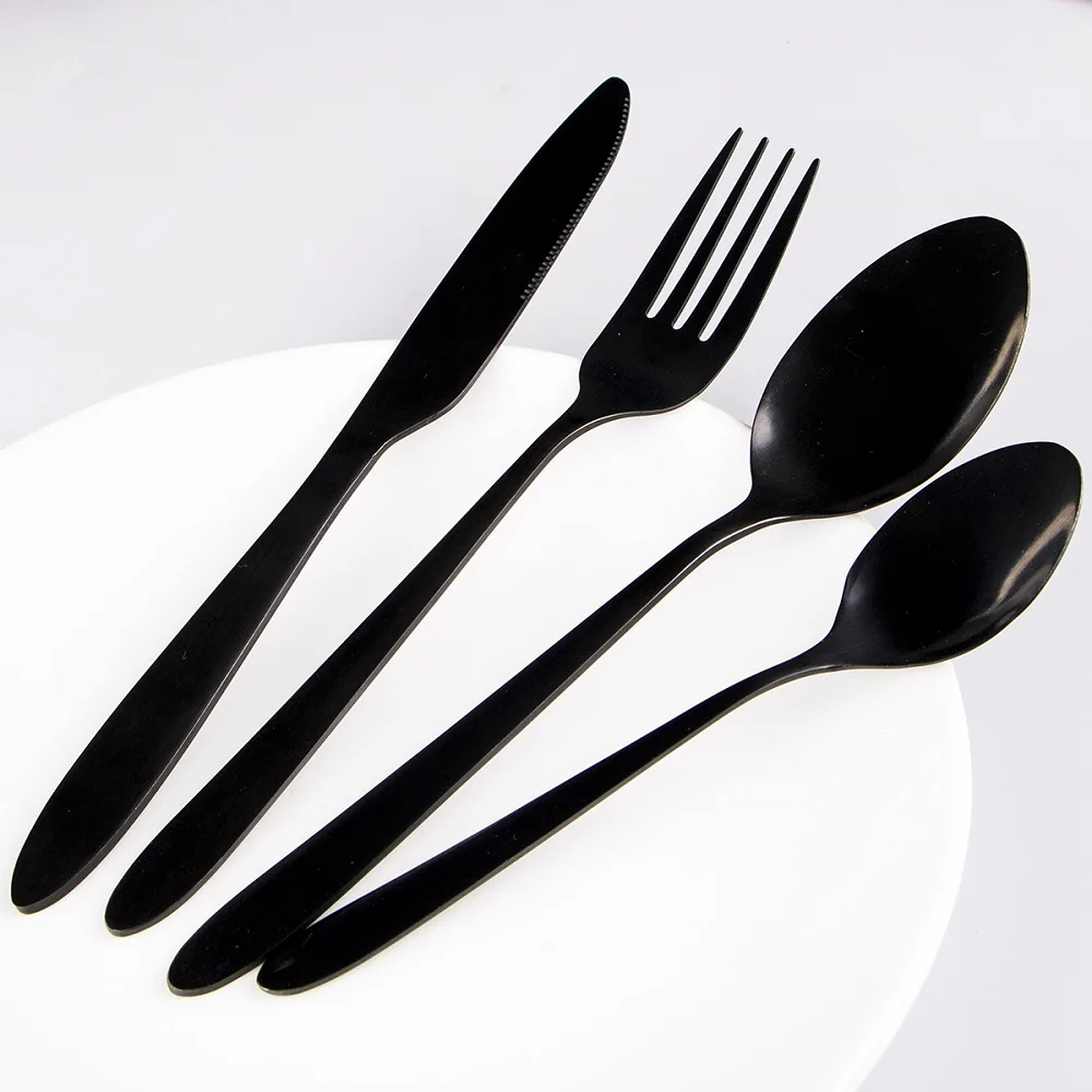 BERGLANDER 24 Pieces Black Silverware Sets Stainless Steel Cutlery ... BERGLANDER 24 Pieces Black Silverware Sets Stainless Steel Cutlery ...