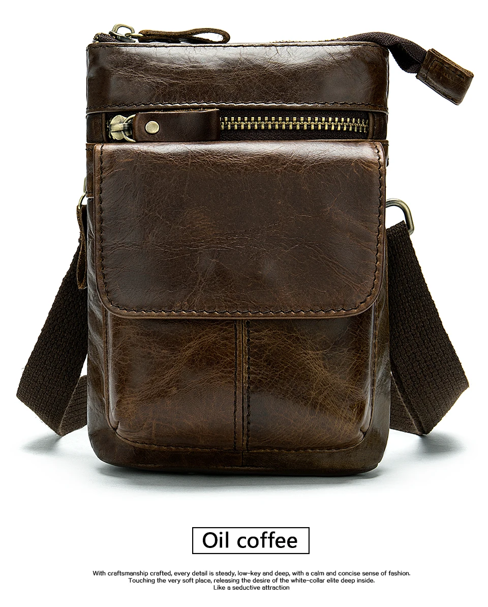 24 Shoulder Bag Leather Men's Bag Phone Belt Bag Men Pouch Male Small Crossbody Bags for Men Leather Genuine Messenger Bags