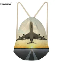 Coloranimal самолет принтованные школьные сумки повседневные мужские рюкзаки на плечо дорожные сумки для покупок с ручками мальчик Bolsa Feminina Mujer
