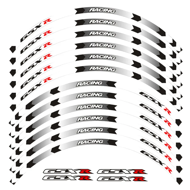 Moto rcycles наклейки для колес светоотражающий обод moto полоса лента 17 дюймов для SUZUKI 250 400 600 1000 750 GSXR1000R - Цвет: 7