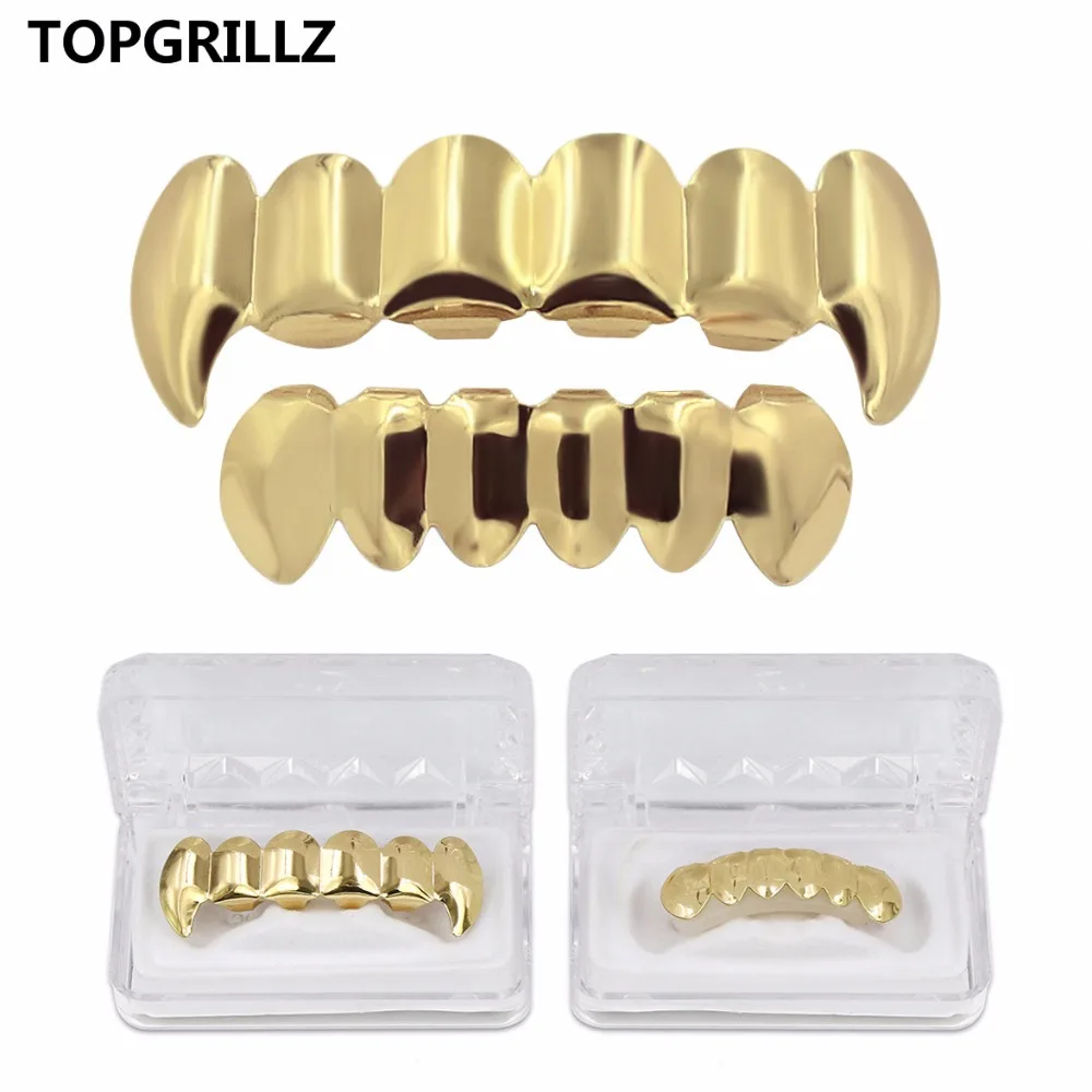 TOPGRILLZ реальные Детские Плакированные зубы в стиле хип хоп набор верхних и | Украшения для тела -32796497007