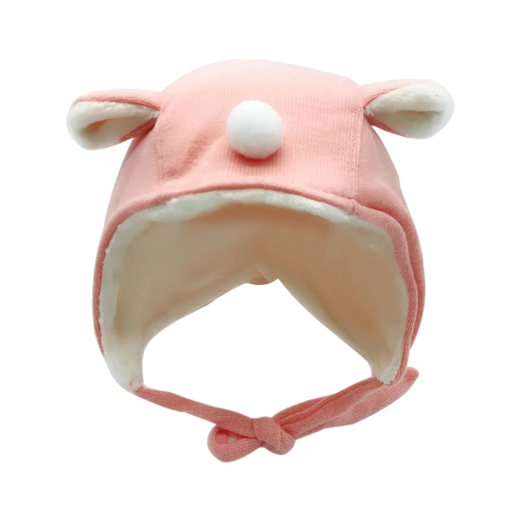 

Children Rabbit Ears Warm Caps Cartoon Moving Embroidered wool cap Hat Scarf Baby Bonnet Enfant Cute Hat for Girl Boy 1D19