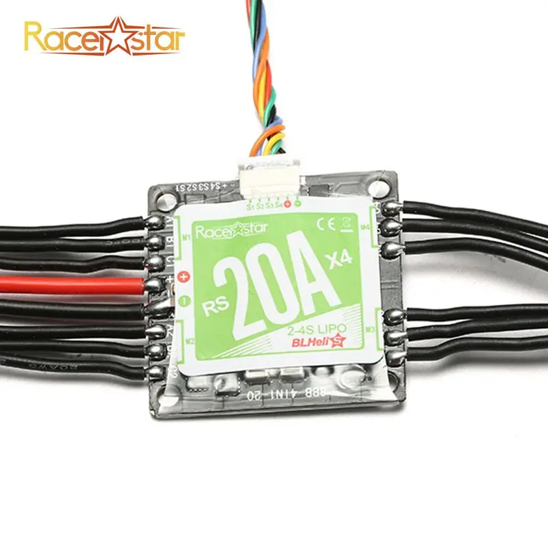 Оригинальный Racerstar RS20Ax4 20A 4 в 1 Blheli_S Opto ESC 2 S-4 S Поддержка Dshot150 Dshot300 для FPV гонки модели Quadcopter двигателя