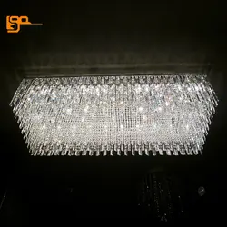 Новая Современная прямоугольная люстра кристалл светильники Длина 100 см гостиная столовая люстра светодиодный свет
