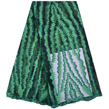 

Nigerian Lace Fabric 2018 High Quality Green Color African Tulle Lace Fabric Fashion French Net Lace Fabric With Stones 1228