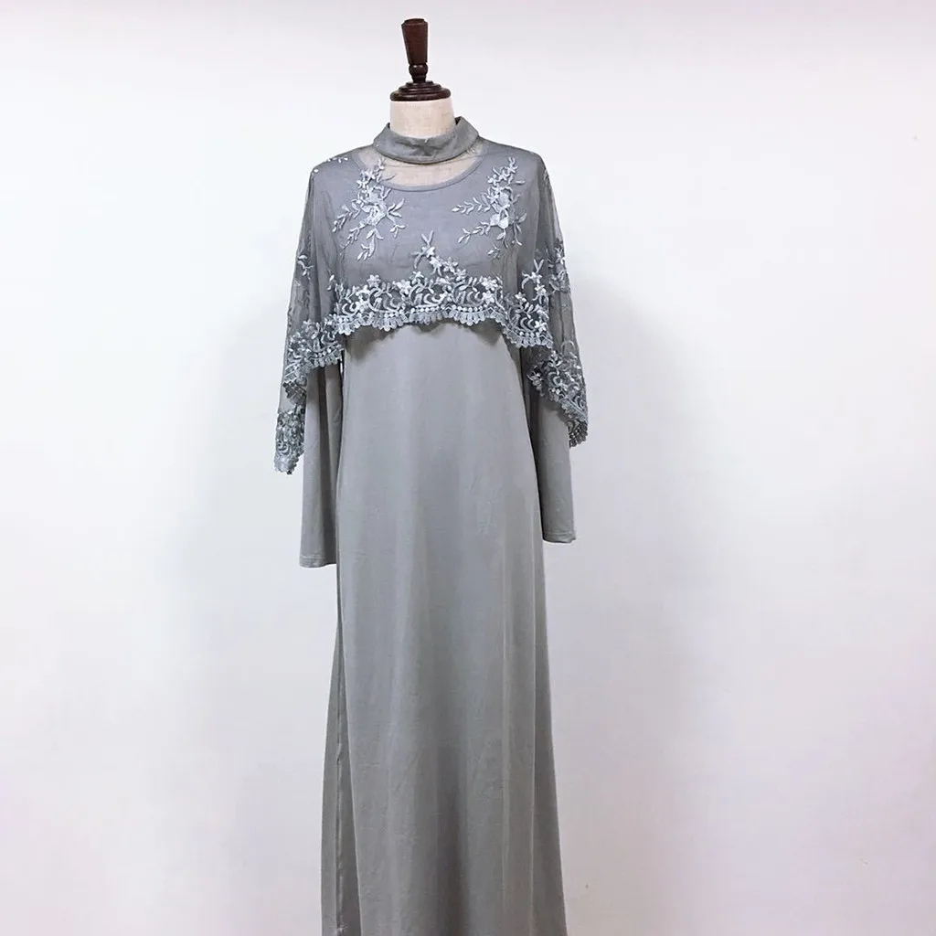 Длинное платье кардиган с цветочной вышивкой Abaya 4 10|Мусульманская одежда| |