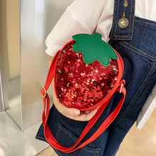 Новинка года; Лидер продаж; милая сумка для мобильного телефона; детская милая сумка с блестками и фруктами; сумка-мессенджер; Кошелек для монет для ребенка