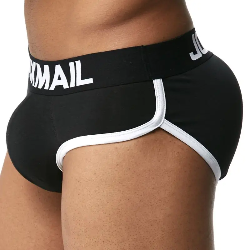 mens underwear briefs JOCKMAIL Brand Enhancing Mens Underwear Briefs Sexy Bulge Gay Penis pad Front + Back Magic buttocks Double Removable Push Up Cup best underwear for men