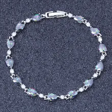 

Free Shipping Rainbow Mystic Topaz 18K White Gold Plated Women's Bracelet S158A