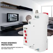 Voltage Control Relay GRV8-06 3-Phase Voltage Monitoring Relay Phase Sequence Phase Failure Protection M460 Protective Relay the phase protection relay 380v power broken phase fault phase overvoltage and undervoltage detection monitoring rd6 w