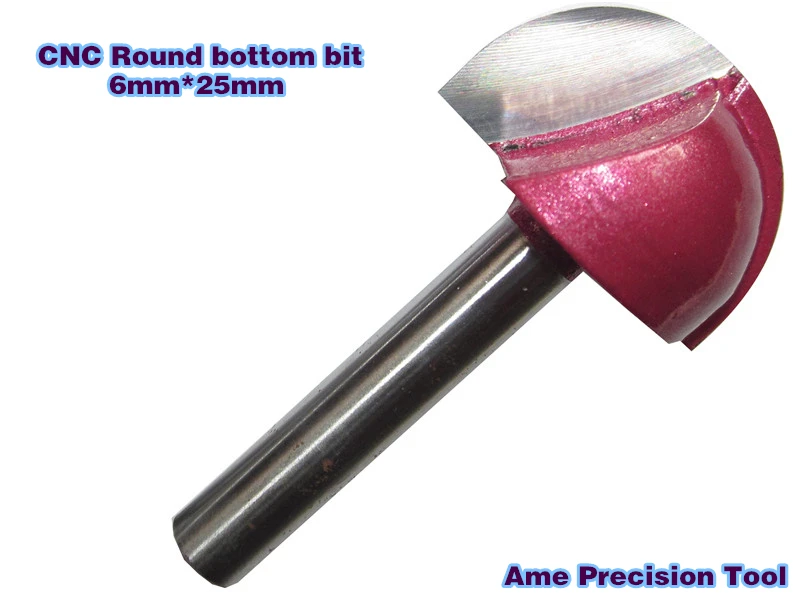 6mm*25mm Freeshipping CNC carbide Round bottom end mill,3D woodworking ...