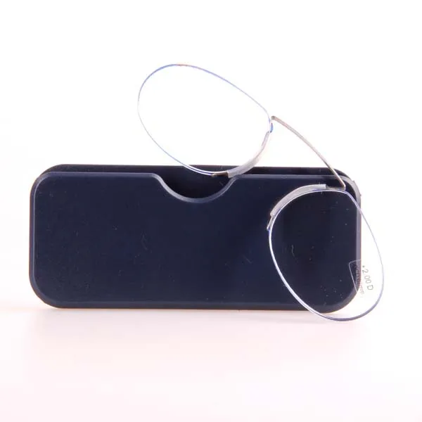 Носовые защитные очки для чтения портативные очки для чтения SOS плоское пенсне клип на мини очки для чтения Пресбиопия 3,5 3,0 2,5 2,0 1 - Цвет оправы: Blue