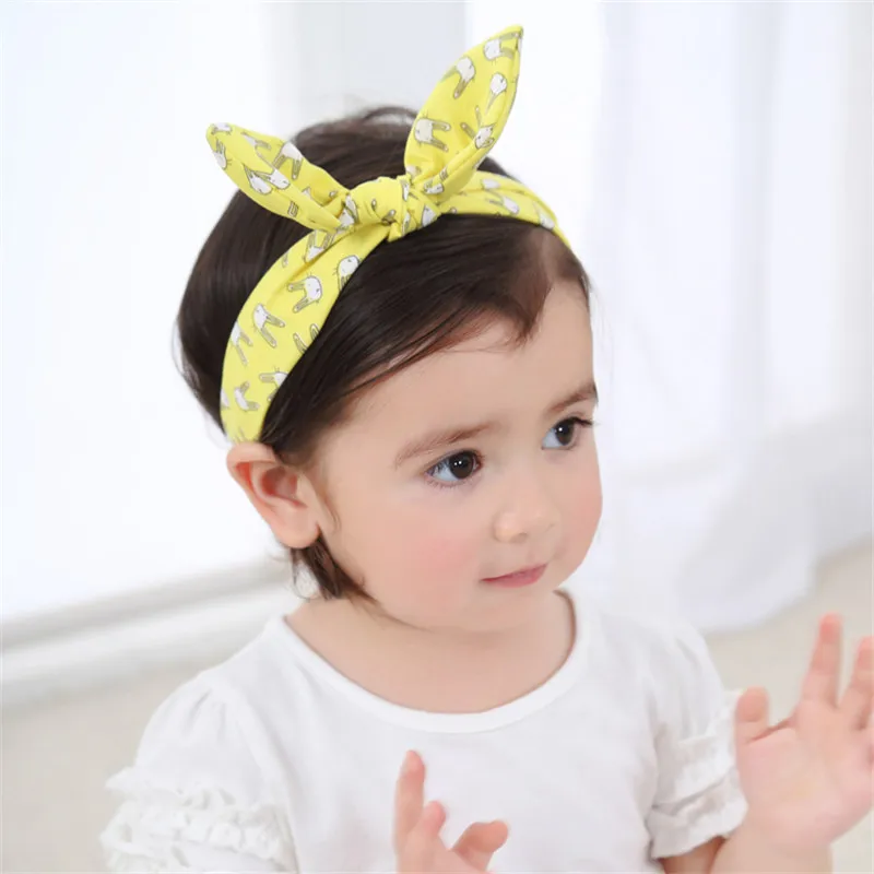 2Rabbit Ear Baby Girl Headband Toddler Cute Beauty Princess Hair Band Elastic Comfortable Hair Accessories for Makeup