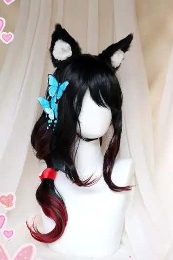 Azur Лейн Yamashiro Fuso Косплей hairwear с ушами включает в себя - Цвет: A