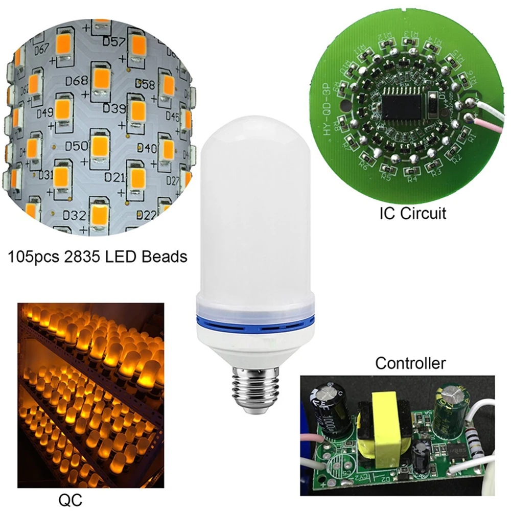 7 Вт светодио дный фект пламени огня лампочки мерцающего эмуляции декоративные лампы имитация Винтаж пламени E27 лампы для клуба Бар