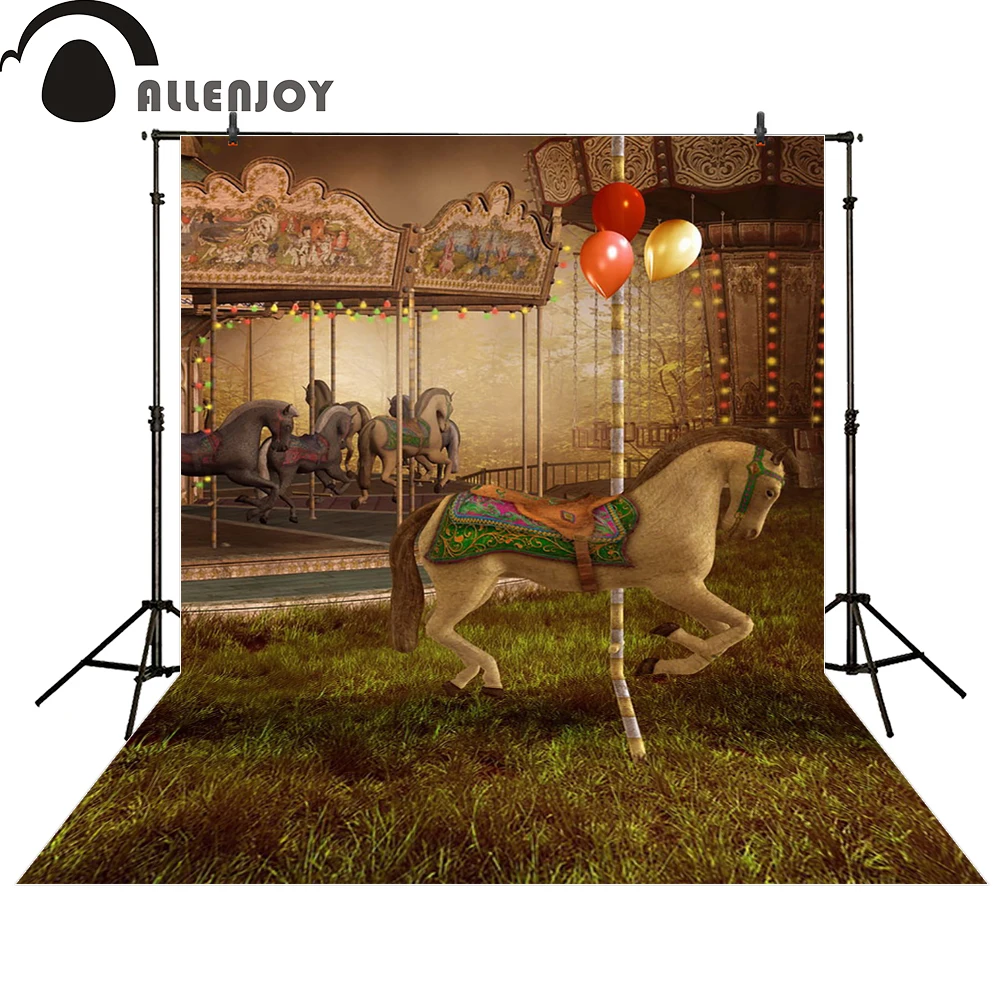 Allenjoy Фон фотографии карусель площадка baby shower новорожденный фотостудия photocall